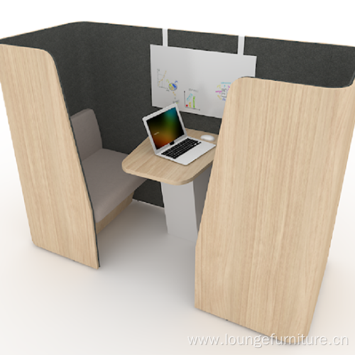High back furniture office private wood meeting pod